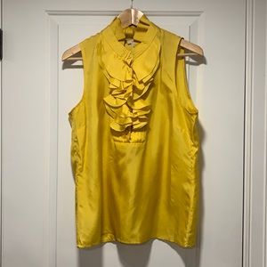 J. Crew Silk Yellow Sleeveless Top